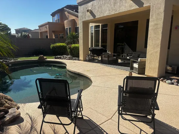 a view of an outdoor seating area