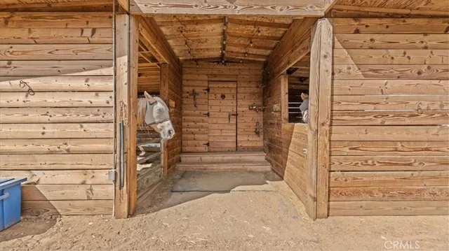 a view of wooden door