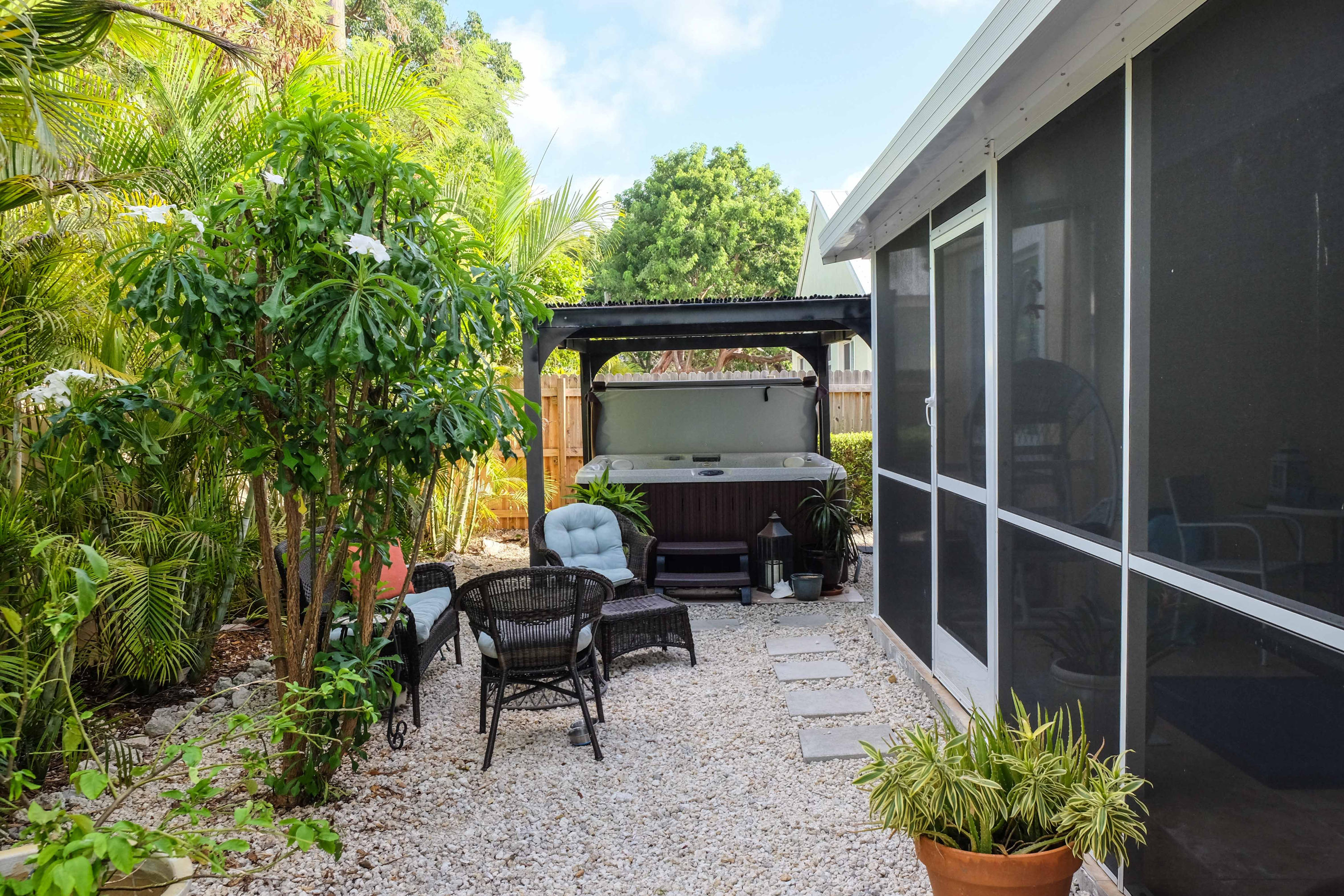 204 2nd Street Key Largo, FL 33037 - Photo 25 of 28 Back Yard with covered Jacuzzi