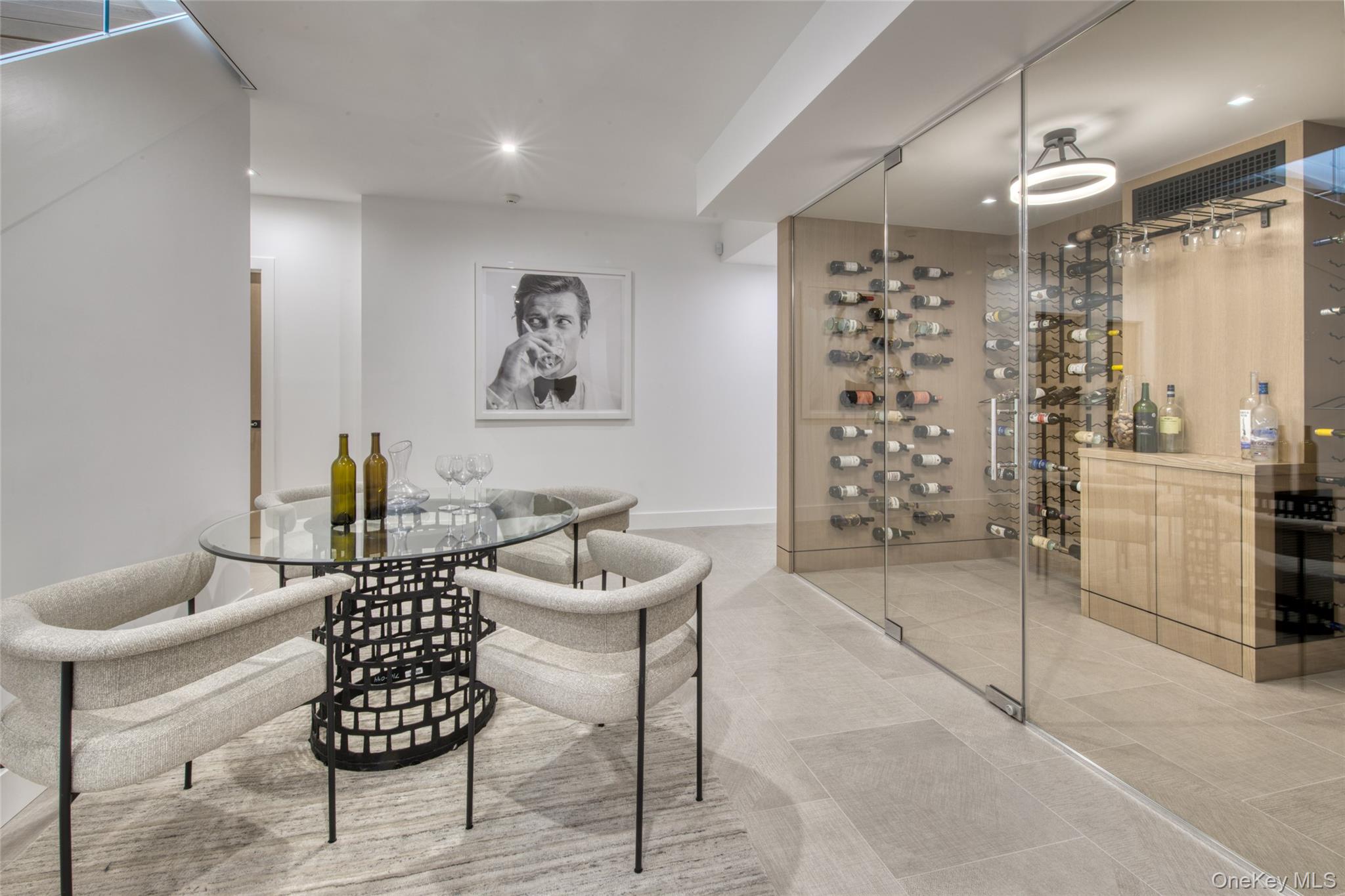 158 Cobb Road Water Mill, NY 11976 - Photo 33 of 43 Wine room with recessed lighting and baseboards