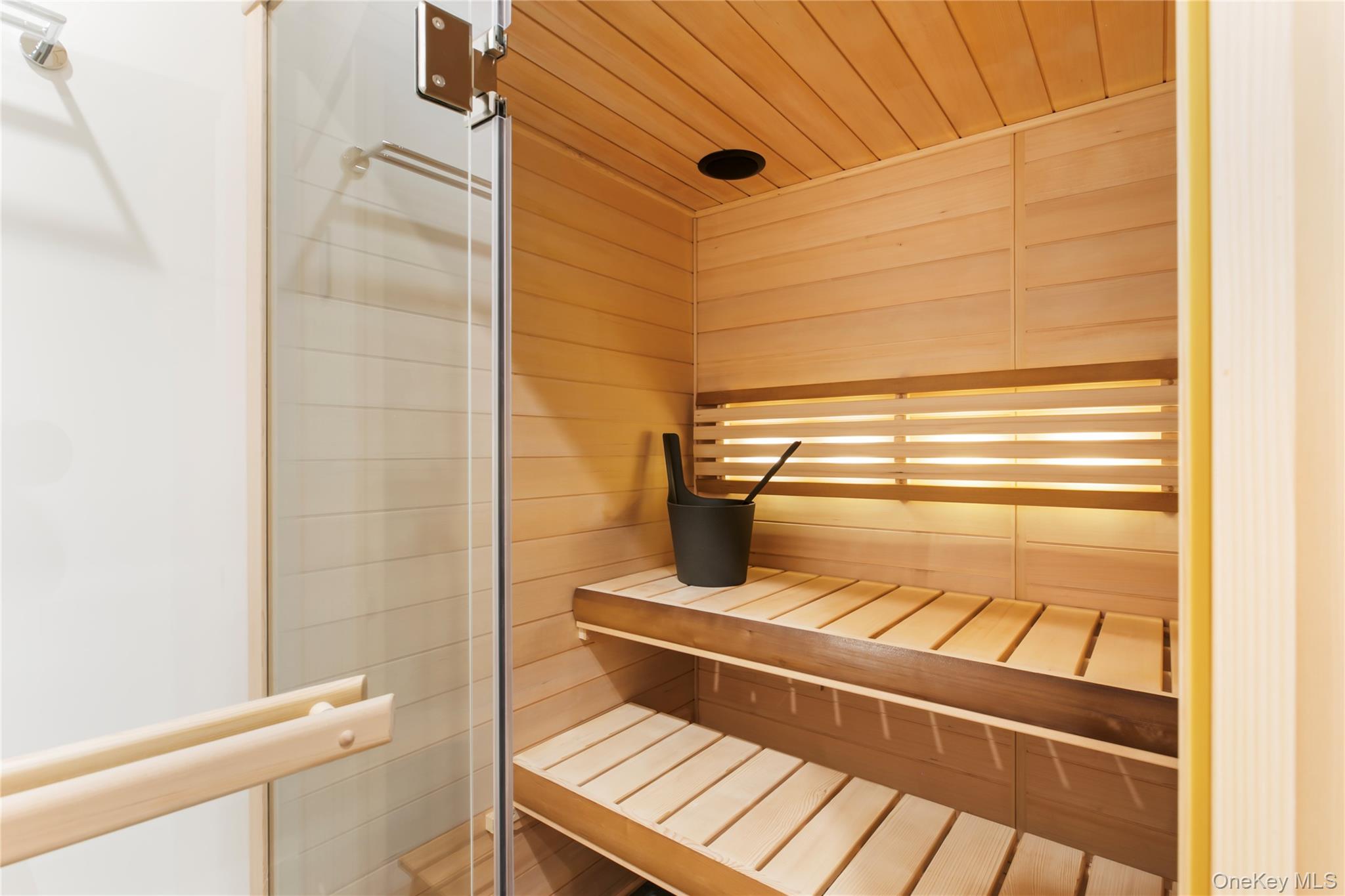 158 Cobb Road Water Mill, NY 11976 - Photo 36 of 43 Relaxing sauna featuring wood ceiling