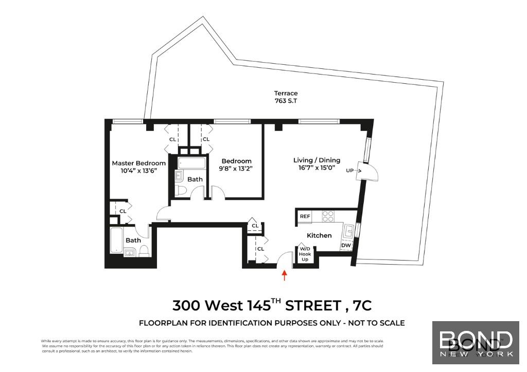 300 West 145th Street, Unit 7C Manhattan, NY 10039 - Photo 12 of 12 2D Floor Plan