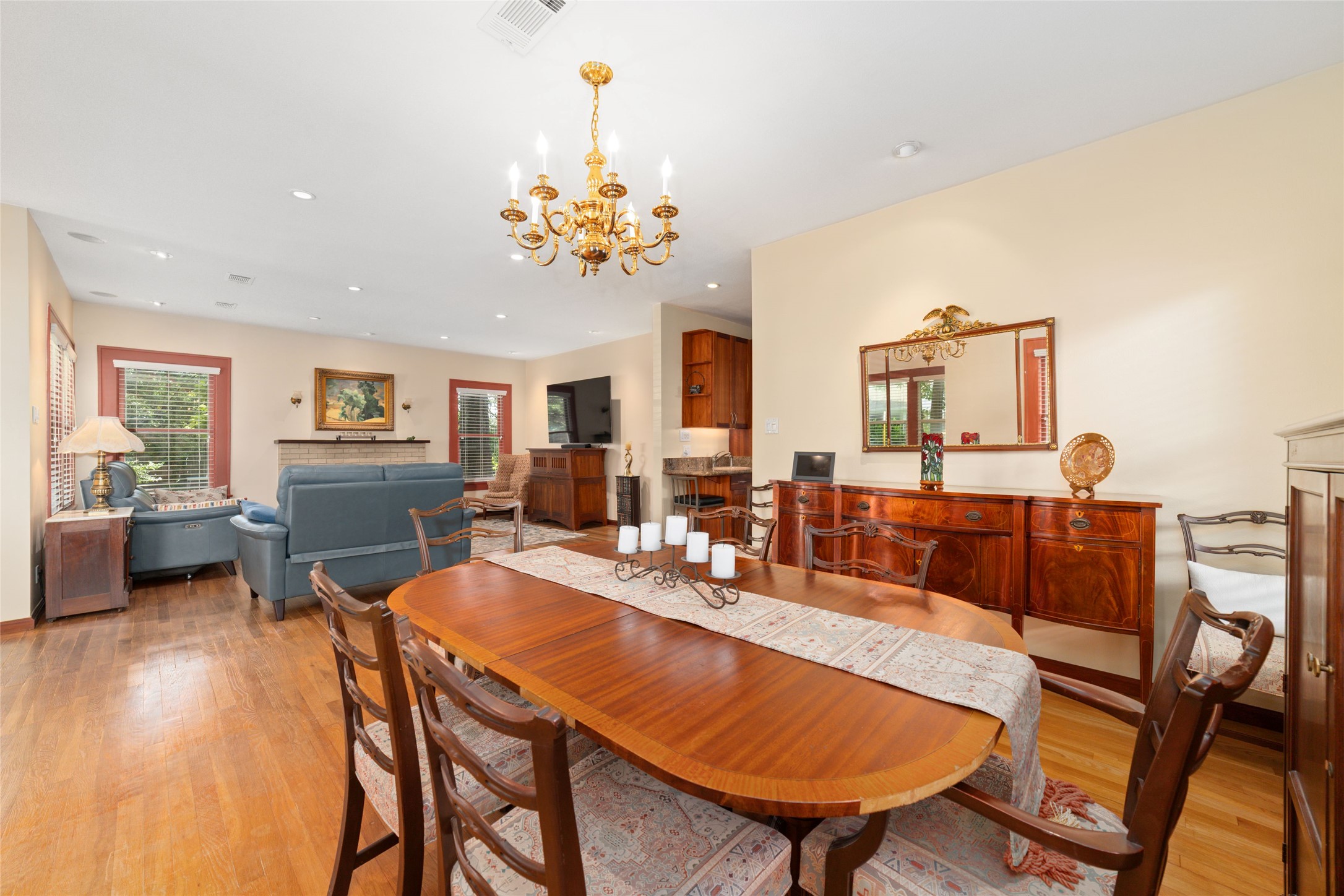 1613 California Street Houston, TX 77006 - Photo 10 of 50 Some homes are measured by their square footage. Others are remembered for the conversations shared around the table. This gracious dining room was clearly designed for the latter.