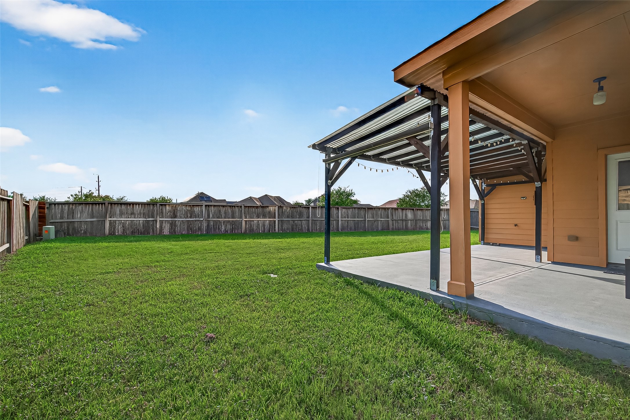8107 Lockridge Terrace Lane Cypress, TX 77433 - Photo 45 of 50 This Is the Backyard You've Been Dreaming Of!
This isn't just a home; it's a lifestyle. Welcome to your own private, park-like paradise! This is the rare, premium, oversized lot you thought you'd never find, offering a breathtaking, sun-drenched sanctuary for your family to grow and thrive.
The massive, pool-sized yard is a blank canvas for your grandest dreams—imagine a sparkling pool, a custom outdoor kitchen, or an epic playset. Your living space flows effortlessly onto a huge covered patio, the pe