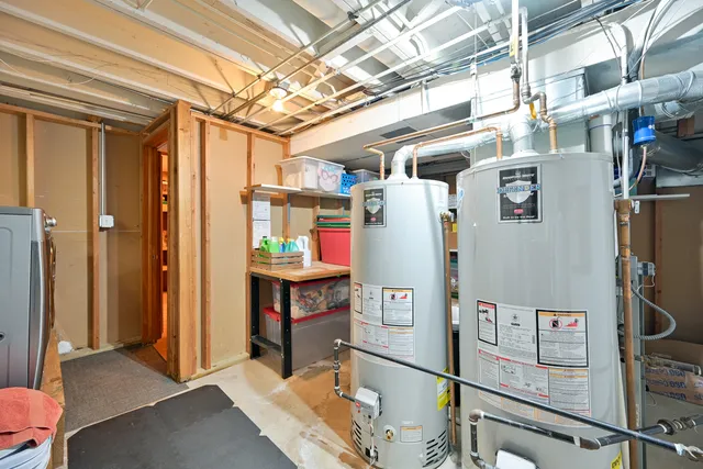a storage room with washer and dryer