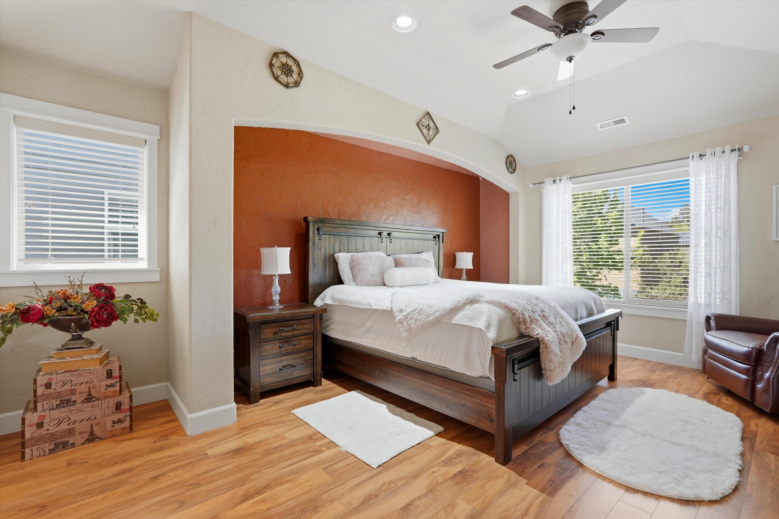 61235 Splendor Lane Bend, OR 97702 - Photo 39 of 52 Primary Bedroom with french doors, and on suite,spacious and bright