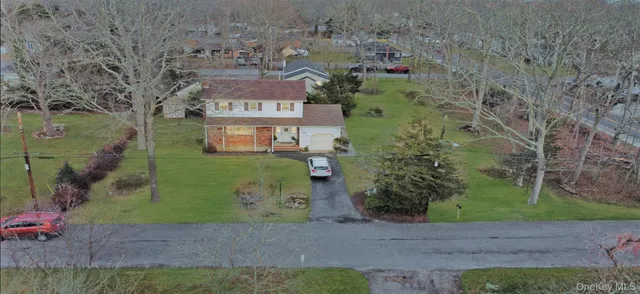 an aerial view of a house