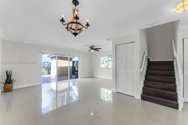 a view of a hallway with entryway