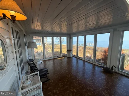 a view of a glass door with a window