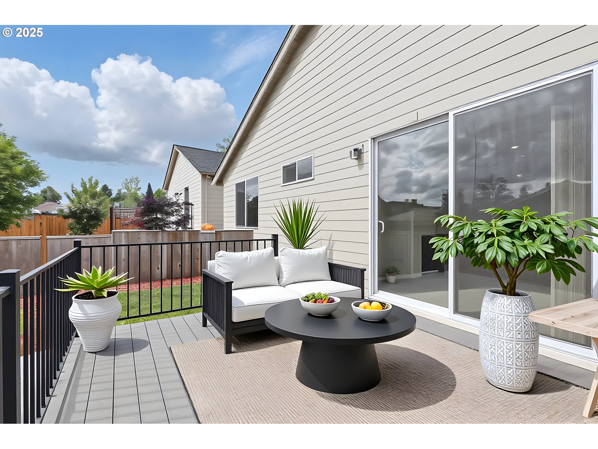 2582 Southwest Thomas Way Gresham, OR 97080 - Photo 33 of 36 a view of a balcony with chairs and a potted plant