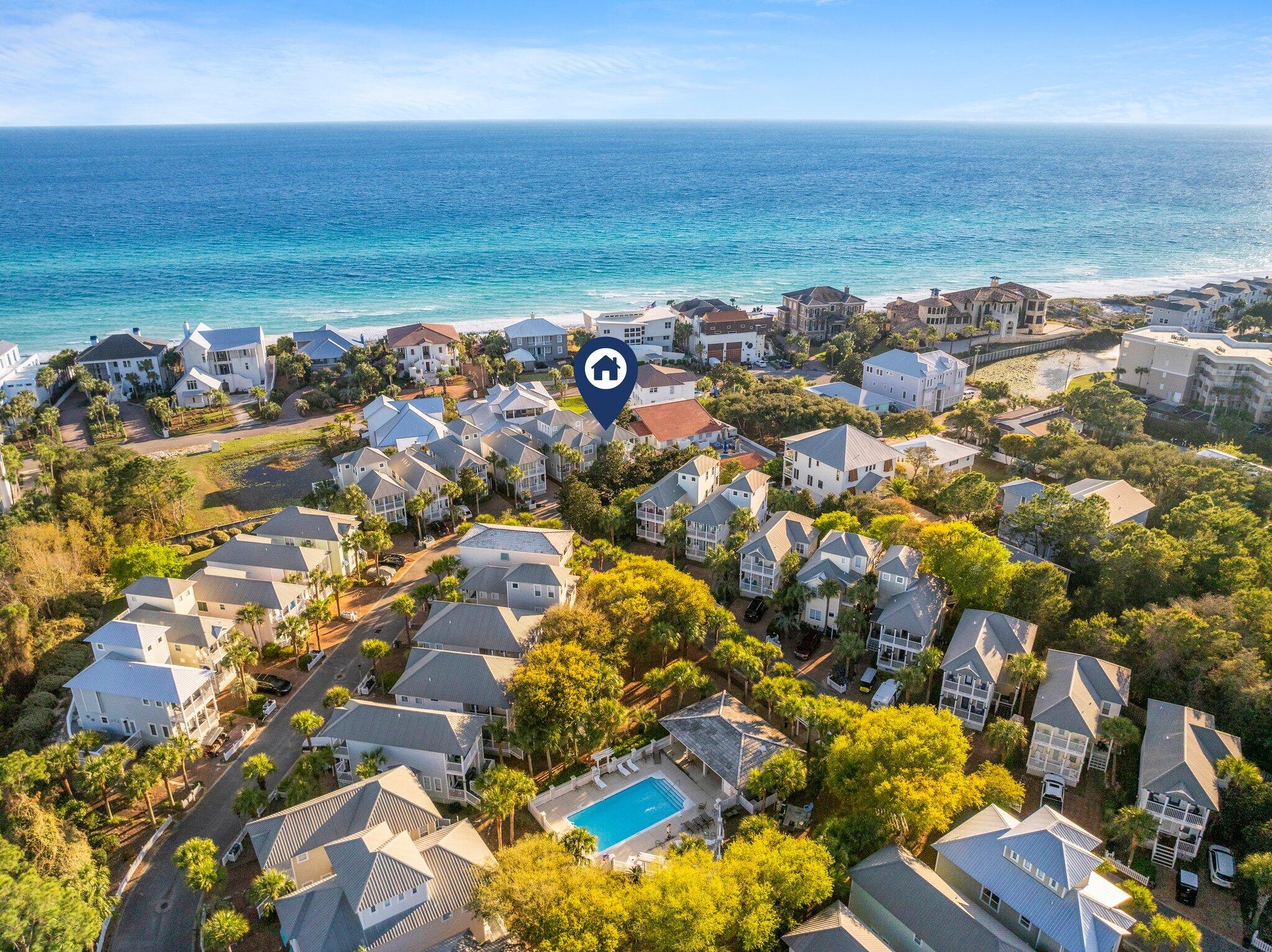 156 Emerald Dunes Circle Santa Rosa Beach, FL 32459 - Photo 37 of 43 an aerial view of ocean and residential houses with outdoor space