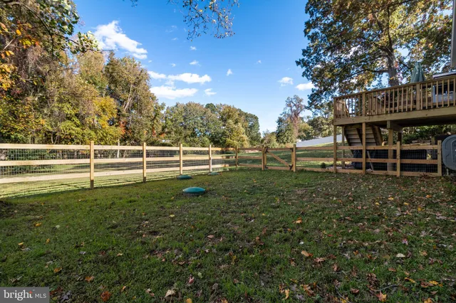 a view of a garden with an outdoor space