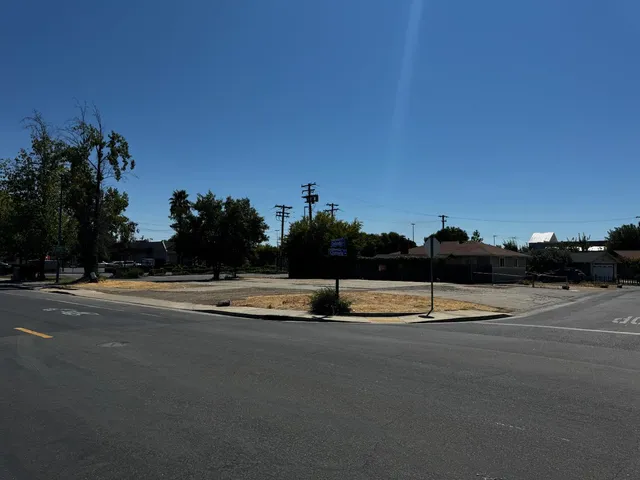 a view of a street with houses
