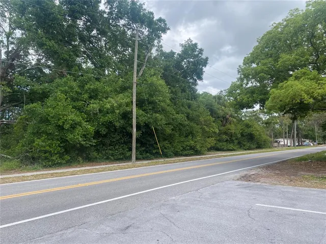 a view of a yard from a window