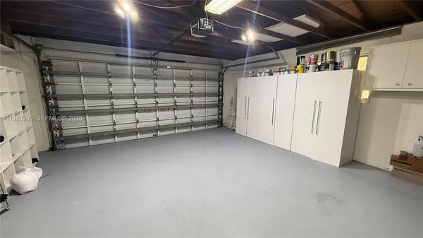a view of a garage room