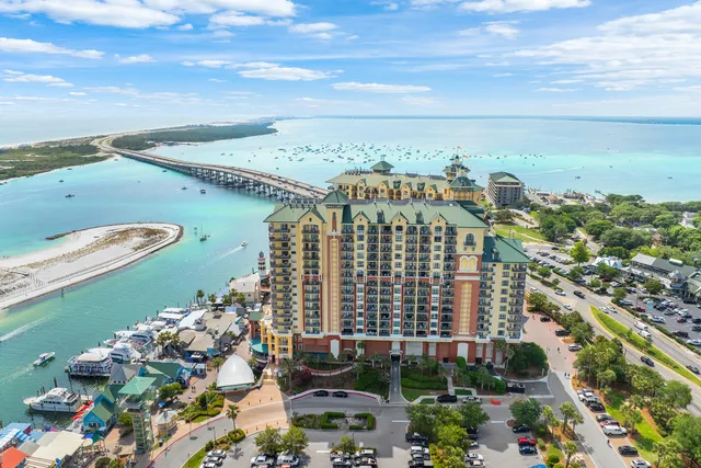a view of a city and ocean view