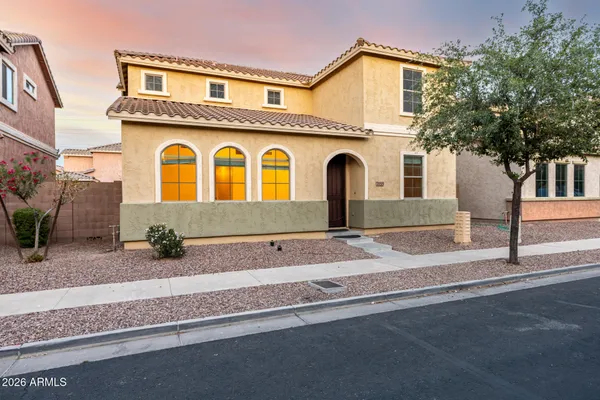 a front view of a house