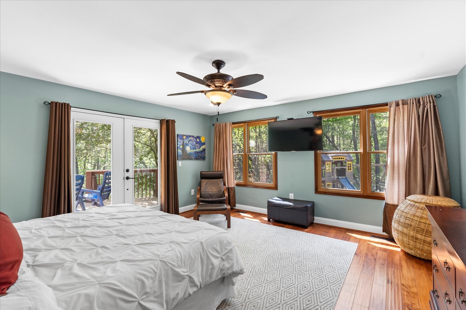 557 Green Forest Road Dunlap, TN 37327 - Photo 26 of 57 a bedroom with a bed and glass windows