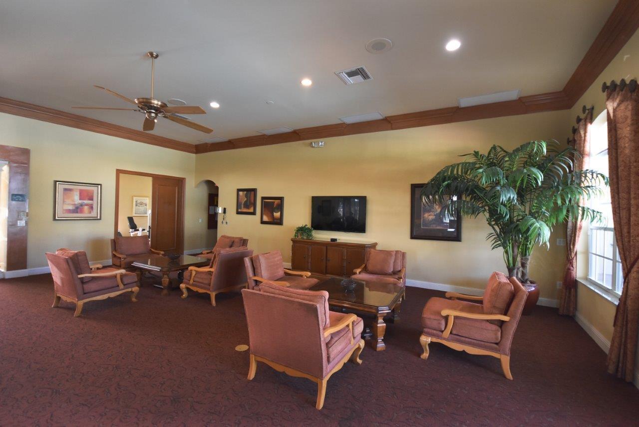 8853 Harrods Drive Boca Raton, FL 33433 - Photo 35 of 45 a living room with furniture a potted plant and a flat screen tv