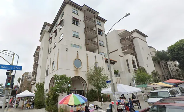 an aerial view of a building