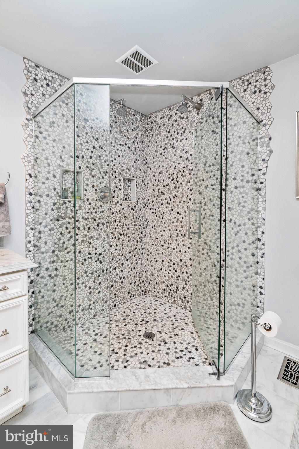 2106 Tufton Ridge Road Reisterstown, MD 21136 - Photo 36 of 41 Dual Shower Head in Master Bathroom w. Stone Work