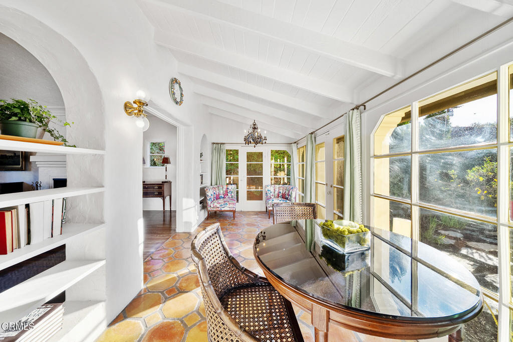 1765 Westhaven Road San Marino, CA 91108 - Photo 32 of 71 a dining room with furniture wooden floor and a rug