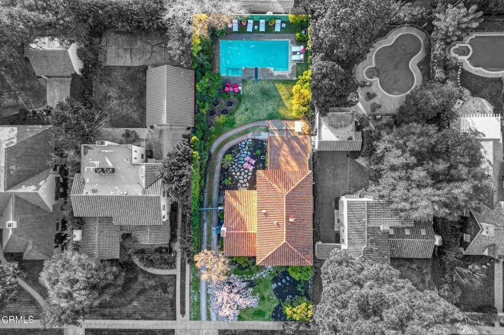 1765 Westhaven Road San Marino, CA 91108 - Photo 68 of 71 an aerial view of house with outdoor space