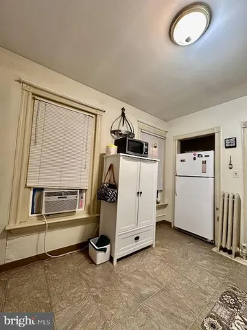 a storage room with a washer and dryer