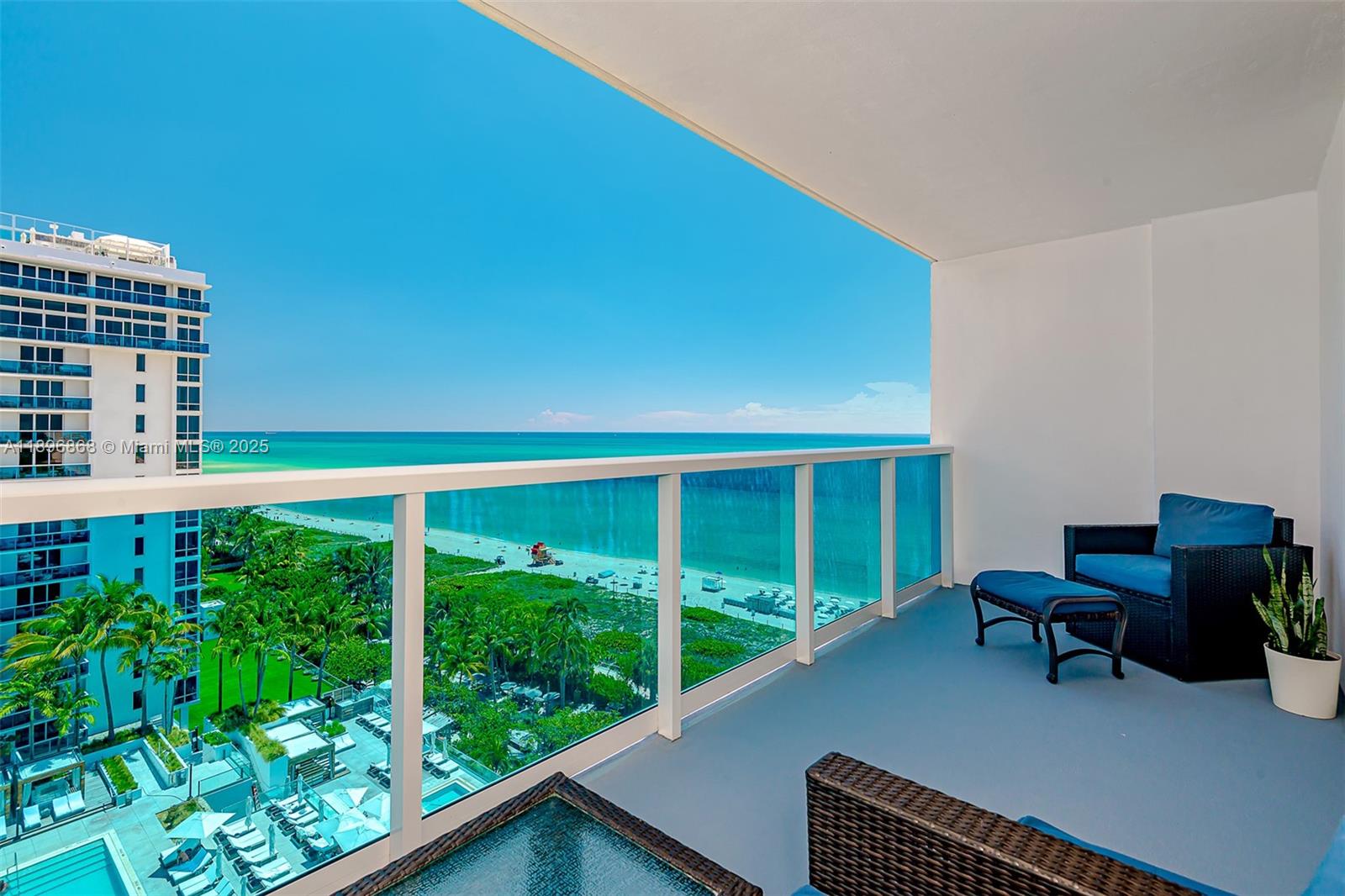 2301 Collins Avenue, Unit 1211 Miami Beach, FL 33139 - Photo 20 of 24 a balcony with furniture and garden view