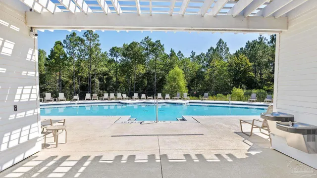 a view of a park with slide