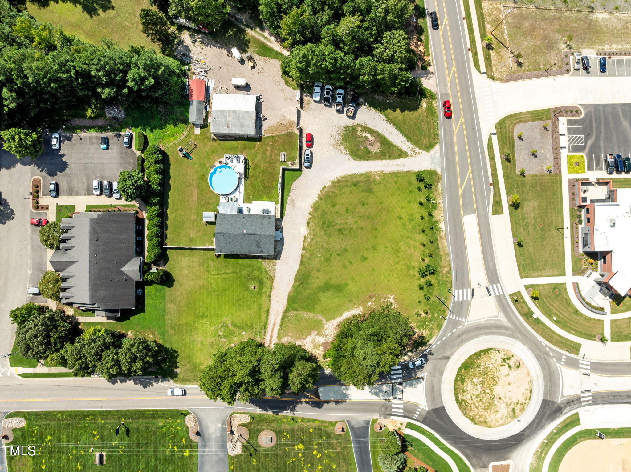 949 Old Knight Road Knightdale, NC 27545 - Photo 19 of 27 an aerial view of a house with a swimming pool