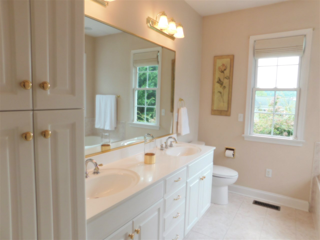 52 Hunters Trail Waynesboro, VA 22980 - Photo 22 of 32 a bathroom with a double vanity sink toilet and a mirror