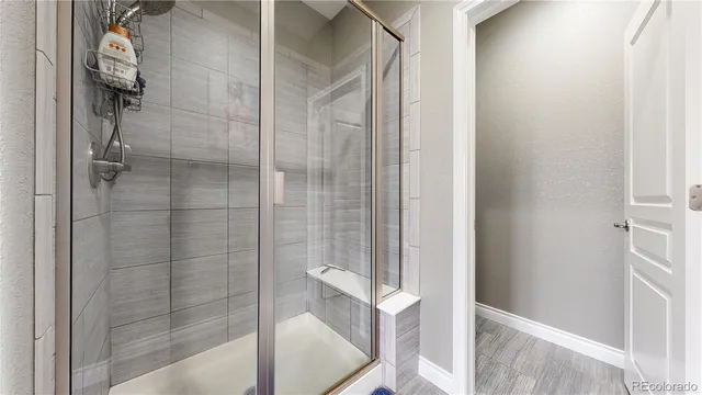 a bathroom with a shower