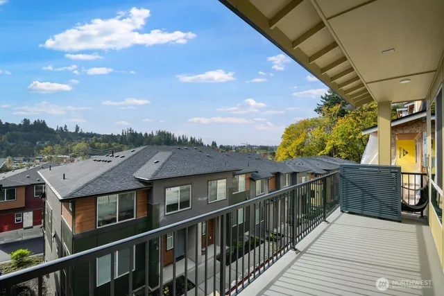 a view of a city from a balcony