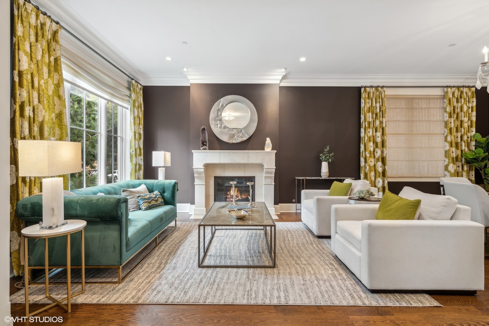 3740 North Wayne Avenue Chicago, IL 60613 - Photo 2 of 55 a living room with furniture a large window and a fireplace