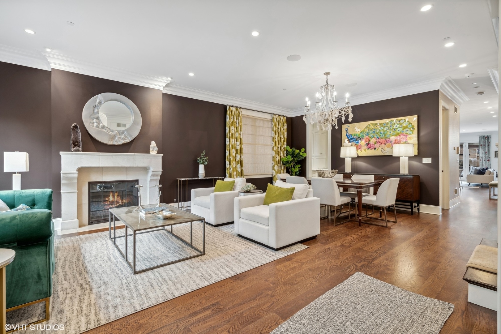 3740 North Wayne Avenue Chicago, IL 60613 - Photo 3 of 55 a living room with fireplace furniture and a large window