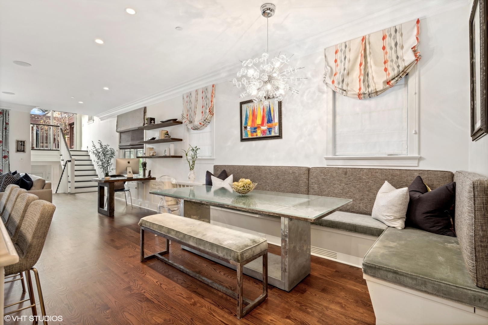 3740 North Wayne Avenue Chicago, IL 60613 - Photo 10 of 55 a living room with furniture and a chandelier