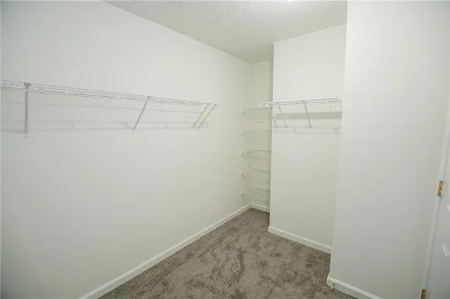 a view of an empty walk in closet