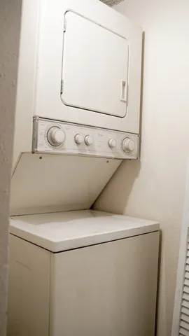 a close view of washer and dryer