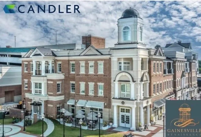 a front view of a building