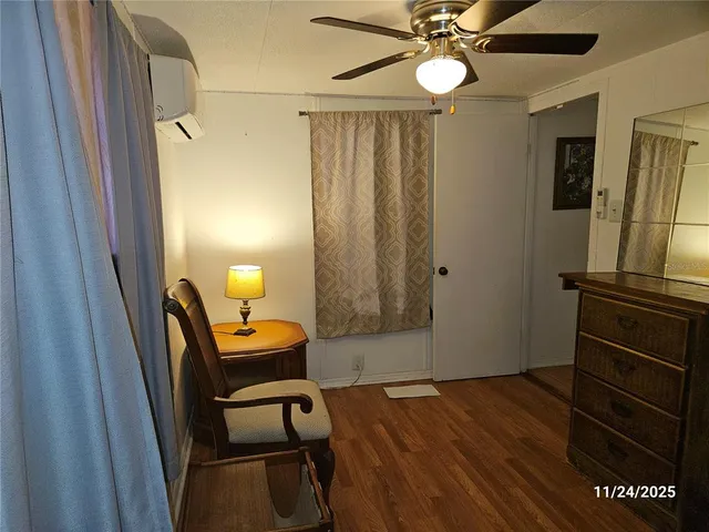 a view of a hallway with workspace