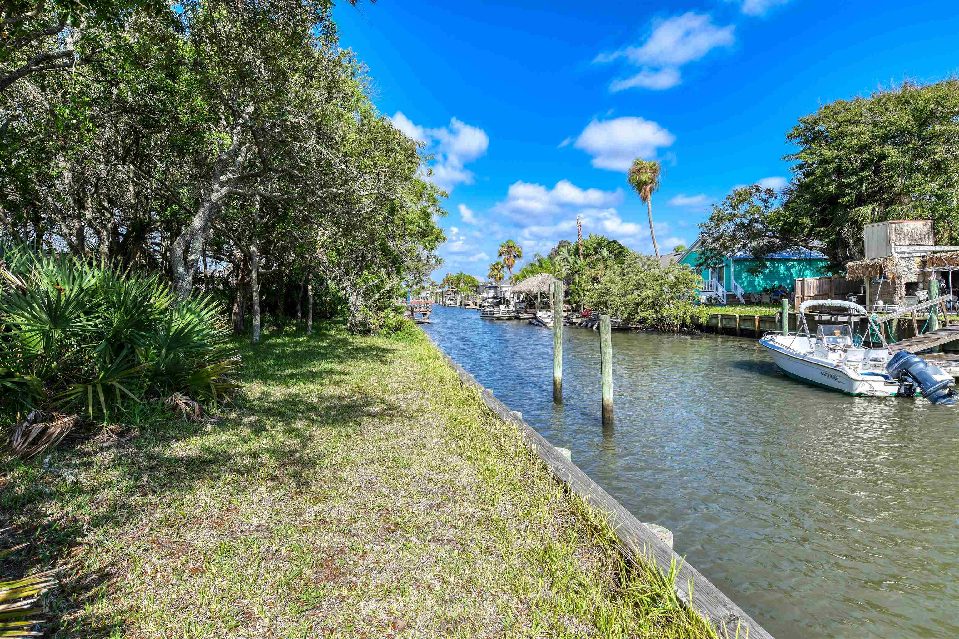 a view of a lake with houses