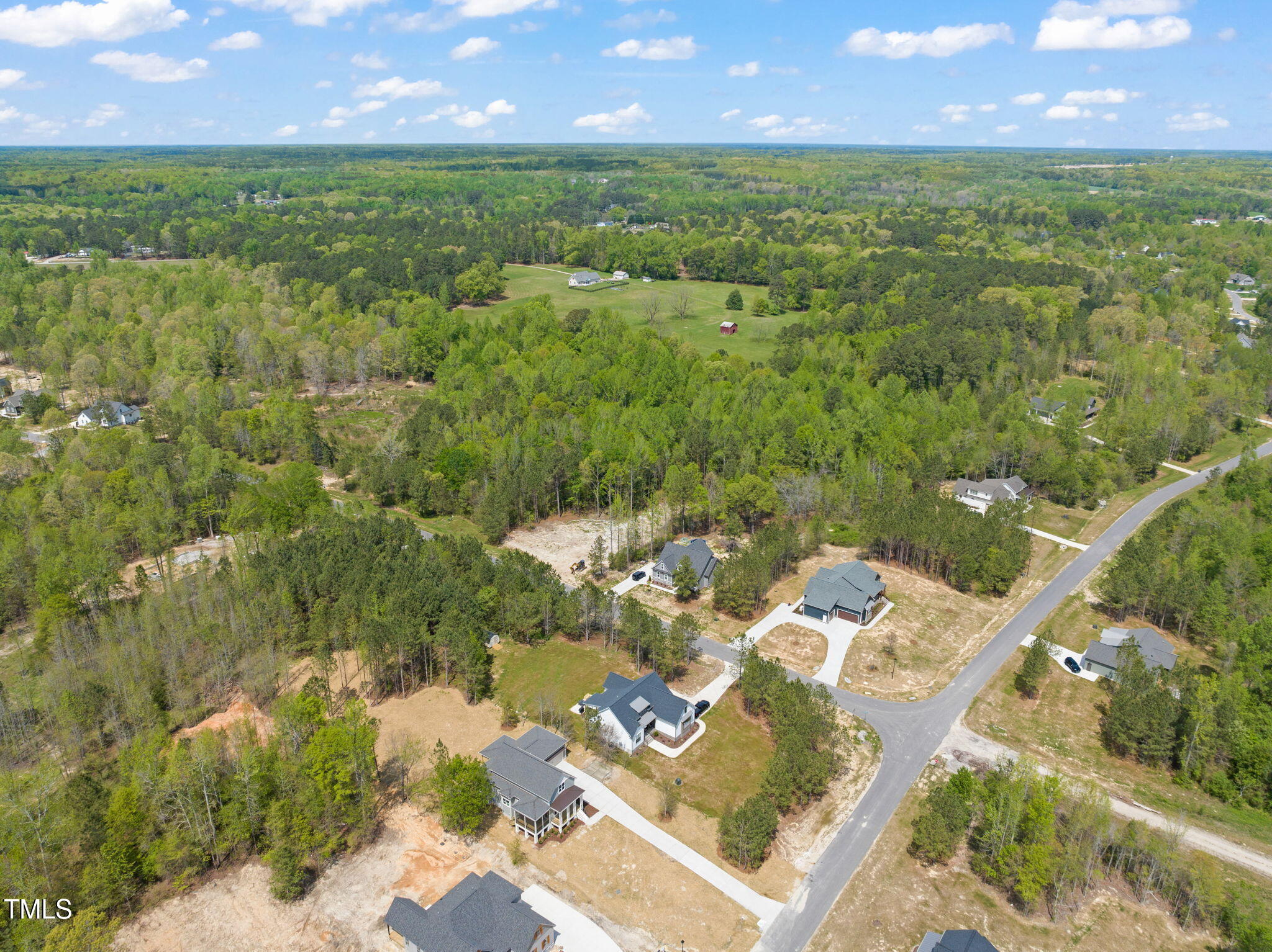 250 Pilot Ridge Road Zebulon, NC 27597 - Photo 41 of 43 an aerial view of residential houses with outdoor space and trees