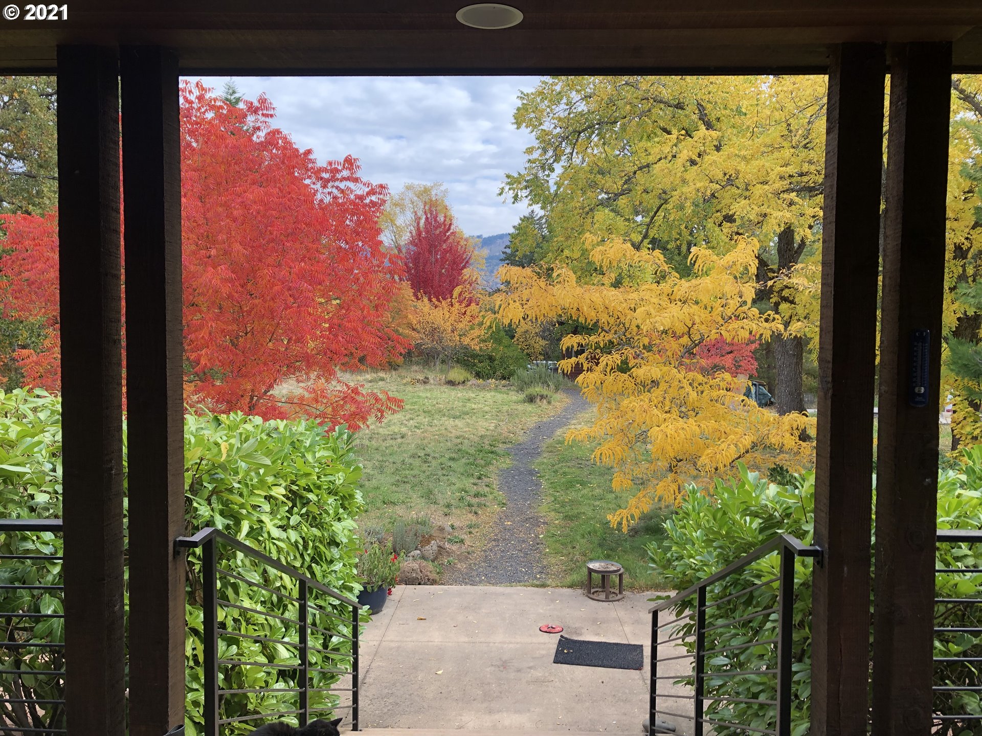 550 Highline Road Hood River, OR 97031 - Photo 4 of 31 a view of a garden from a window