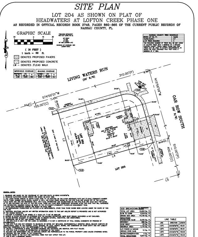 86563 Oar Row Yulee, FL 32097 - Photo 34 of 35 Plot Plan