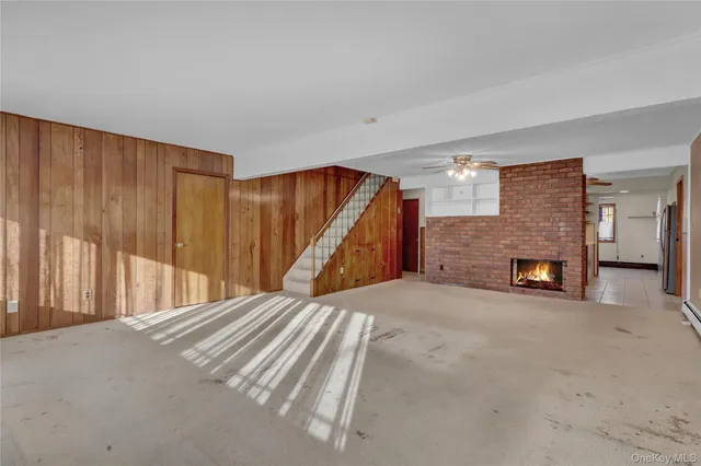 a view of a livingroom with a fireplace