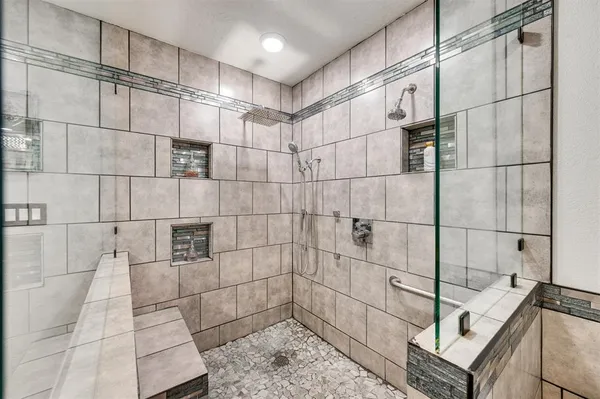 a bathroom with a shower