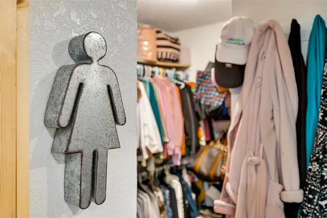 a close view of walk in closet