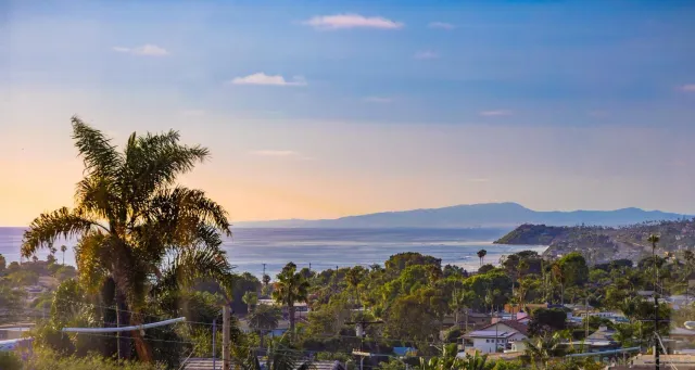 a view of mountain and sunset