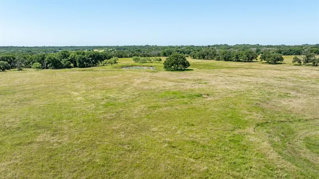 an aerial view of a house with a garden and swimming pool